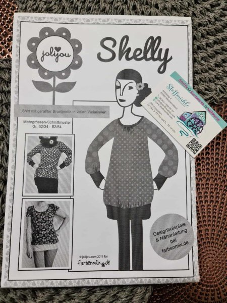 Shelly von jolijou, Farbenmix, Papierschnittmuster, Shirt mit geraffter Brustpartie