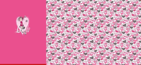 Valerie Papillon by Steinbeck, Swafing, Jersey Baumwolle, Panel ca. 75 cm, Mädchen/Herze, pink, rosa