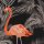 Luke, Jersey Baumwolle, Flamingo, Palmen, schwarz, 200299