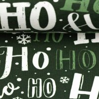 Bern, Jersey Baumwolle, Swafing, hohoho-Schriftzug dunkelgrün