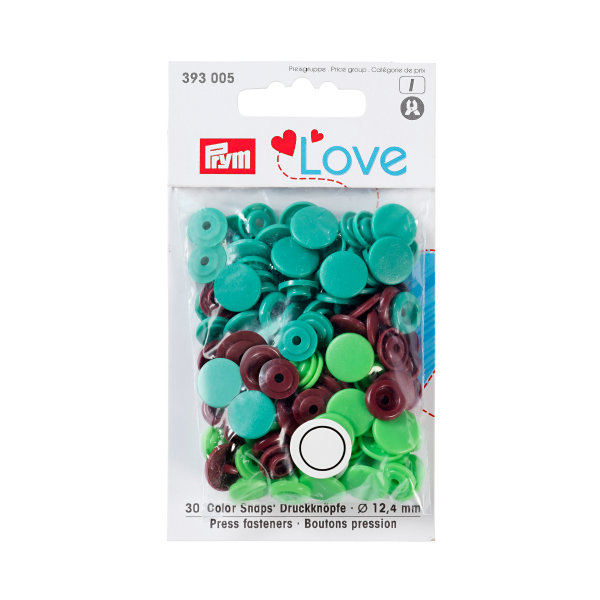 Prym Love Druckknopf Color KST 12,4 mm grün/hellgrün/braun