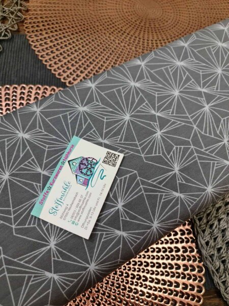 Jersey Baumwoll, Hemmers Itex, Geometrische Linien grau