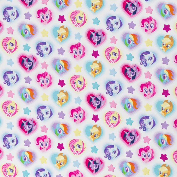 My Little Pony, Jersey Baumwolle, Swafing, Ponys Herzen, weiß
