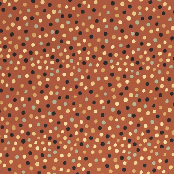 Happy Harvest, Baumwolle Webware, Swafing, bunte Tupfen terracotta