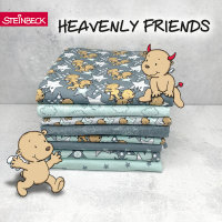 Heavenly Friends by Steinbeck, Swafing, Jersey Baumwolle, mint-grau