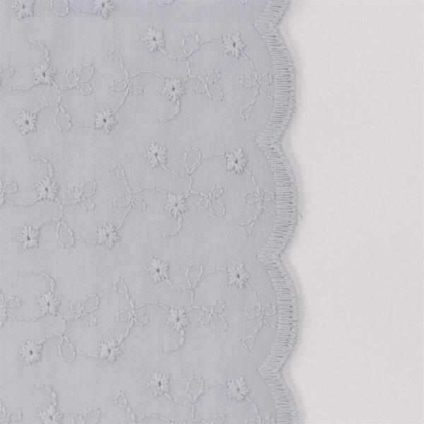 Simone, Baumwolle Webware, Swafing, Stickerei, Blumen rauchblau 1259