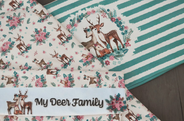 My deer Family by Bienvenido Colorido, Baumwolljersey, Swafing, Allover-Design