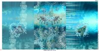 Stenzo, Jersey, Panel Unterwasserwelt, Delfine, Schildkröte ca. 75 x 150 cm