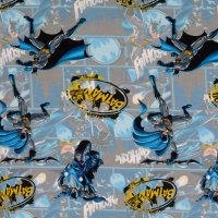 Superhero, Batman, Jersey Baumwolle, Hemmers Itex, grau, blau