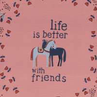 Happy Together by Bienvenido Colorido, Jersey Baumwolle, Swafing,  Panel  ca. 100 cm , rosa