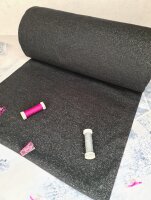 Glitzer Bündchen, meliert, Glitzer schwarz/silber