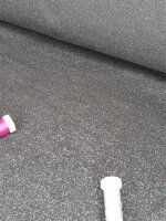Glitzer Bündchen, meliert, Glitzer schwarz/silber