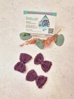 Schleifen, Strickoptik, 5cm  x 3 cm Mauve - 450