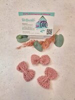 Schleifen, Strickoptik, 5cm  x 3 cm Nude - 131
