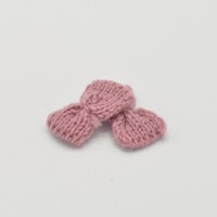 Schleifen, Strickoptik, 5cm  x 3 cm Nude - 131