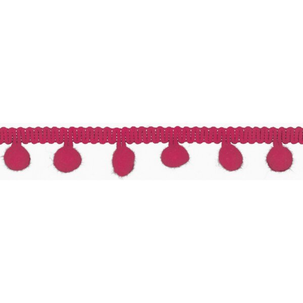 Pom Pom Band, Bommelborde, 10 mm, fuchsia - 517