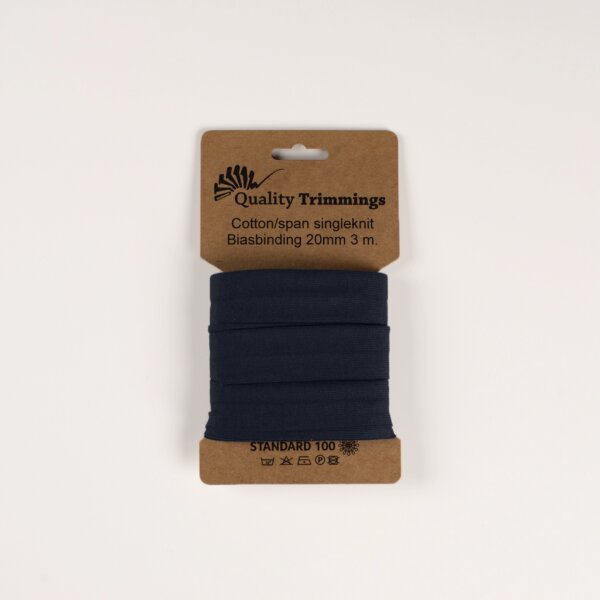 Schrägband, Jersey, 20 mm navy - 980