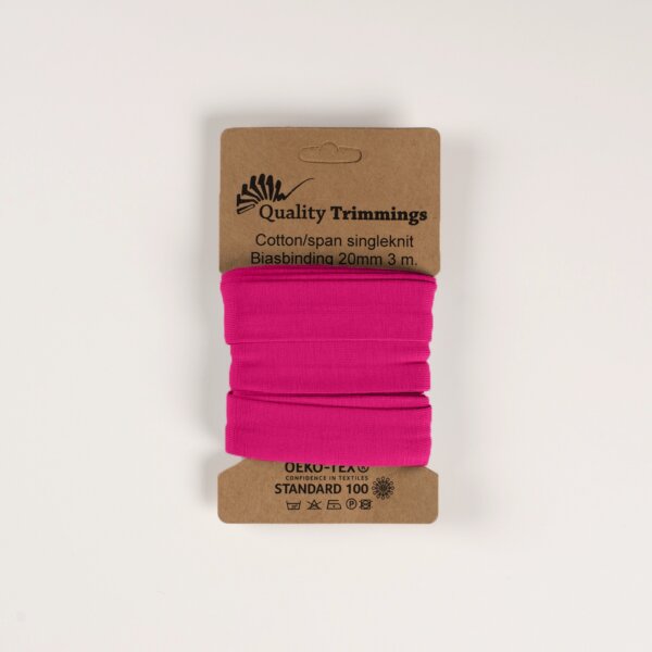 Schrägband, Jersey, 20 mm fuchsia - 170