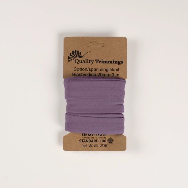 Schrägband, Jersey, 20 mm dusty lila - 430