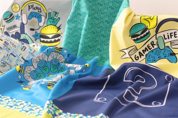 Happy  Pillow DIY  by lycklig design, Canvas, Swafing,  Gamer, Panel  ca. 95 cm
