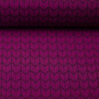 Cozy Small Knit  by Lycklig Design, Modal-French-Terry, Swafing, Strickoptik beere 933