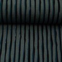 Wood Print Stripes by Thorsten Berger, French Terry, Swafing,  Holzstempellook smaragd