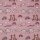 Jersey Baumwolle, Elefanten, Zebras, Nilpferde, Giraffen, Regenbogen,  dusty pink 113D