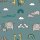 Jersey Baumwolle, Elefanten, Zebras, Nilpferde, Giraffen, Regenbogen,  dusty mint 220D