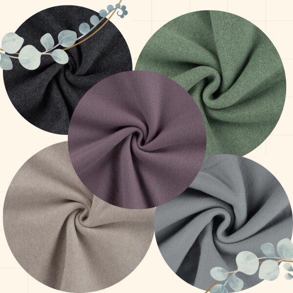 Organic Baumwoll Fleece, GOTS, uni