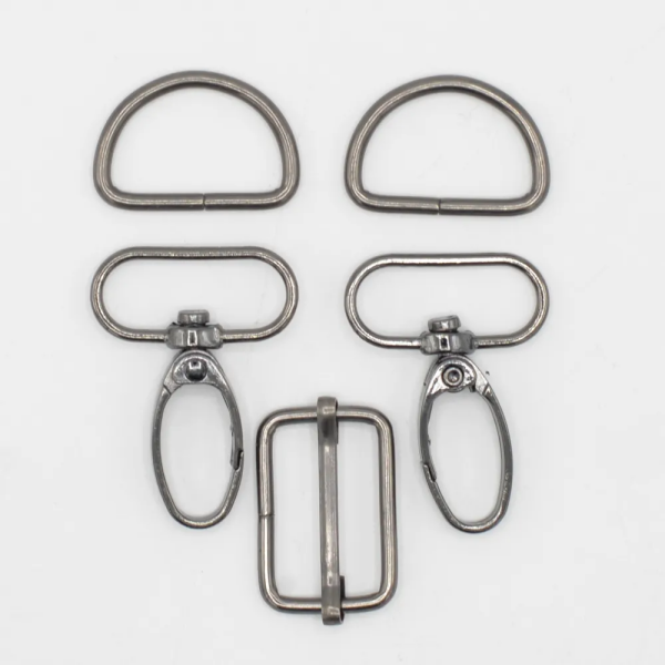 Taschen Accessoires, Karabiner, D-Ringe, Schieber  metallic silber,25 mm
