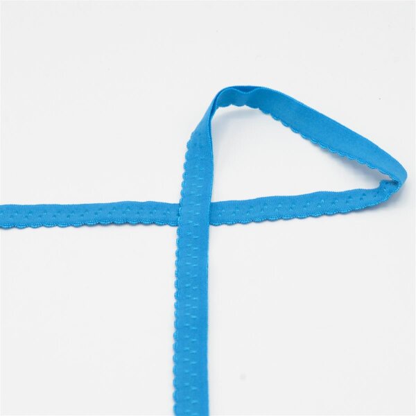 Schrägband elastisch, Bias Tape Elastic Drops, Einfassband, Tropfen, 12 mm, uni türkis 504