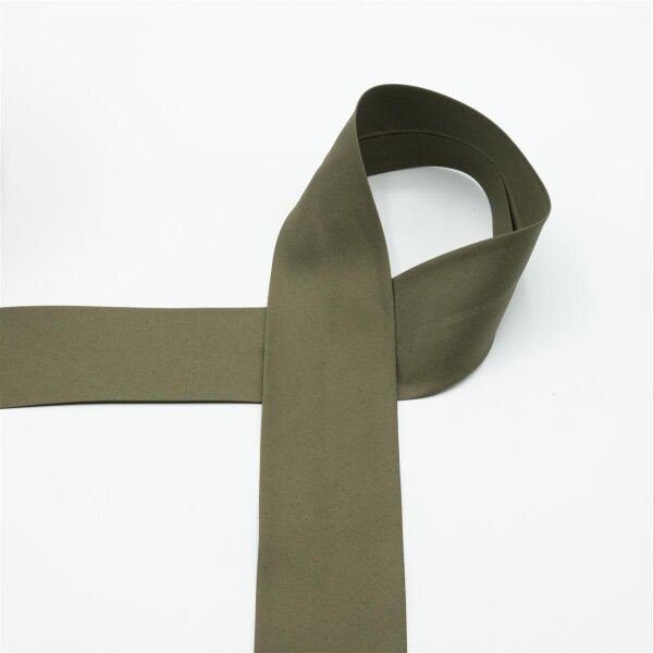 Schrägband, Baumwolle, Einfassband, 60/30 mm, uni khaki 527