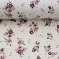 Mia, Rippjersey, Swafing, Blumen, naturweiß