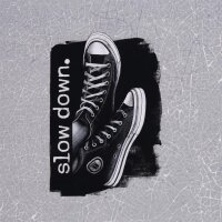 Slow Down by Thorsten Berger, French Terry, Swafing, Panel ca. 0,85 m, grafisch, grau Schuhe