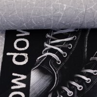 Slow Down by Thorsten Berger, French Terry, Swafing, Panel ca. 0,85 m, grafisch, grau Schuhe