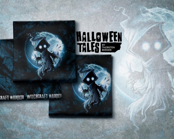 Halloween Tales  by Thorsten Berger, French Terry, Swafing, Panel ca. 0,85 m, Witchcraft Warrior, blau
