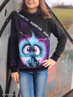 Halloween Tales  by Thorsten Berger, French Terry, Swafing, Panel ca. 0,85 m, Monster Moods, violett