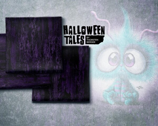 Halloween Tales  by Thorsten Berger, French Terry, Swafing, Allover,  schwarz/violett
