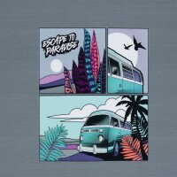 Getaway by Thorsten Berger, Jersey Baumwolle, Swafing,  Panel  ca. 80 cm Kleinbus, grau