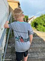 Getaway by Thorsten Berger, Jersey Baumwolle, Swafing,  Panel  ca. 80 cm Kleinbus, grau