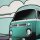 Getaway by Thorsten Berger, Jersey Baumwolle, Swafing,  Panel  ca. 80 cm Kleinbus, grau