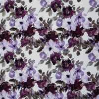 Lena, Jersey Baumwolle, Swafing, Aquarellblumen, flieder