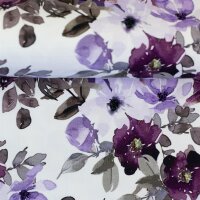 Lena, Jersey Baumwolle, Swafing, Aquarellblumen, flieder