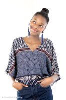 Molina by Bienvenido Colorido, Viskose Webware , Swafing, Bordüre, blau