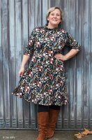Frida, Modal French Terry, Swafing, Blumen/Blätter, schwarz