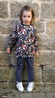 Frida, Modal French Terry, Swafing, Blumen/Blätter, schwarz