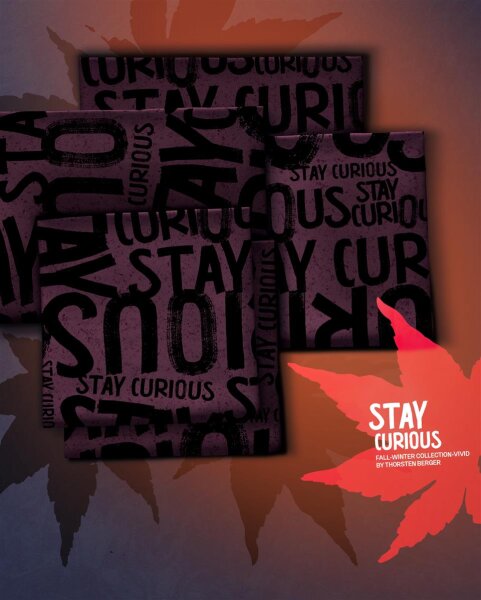 Stay Curious by Thorsten Berger, French Terry, Swafing, Schrift, bordeaux