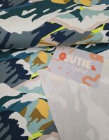 French Terry angerauht, Mountains, Qjutie, blau