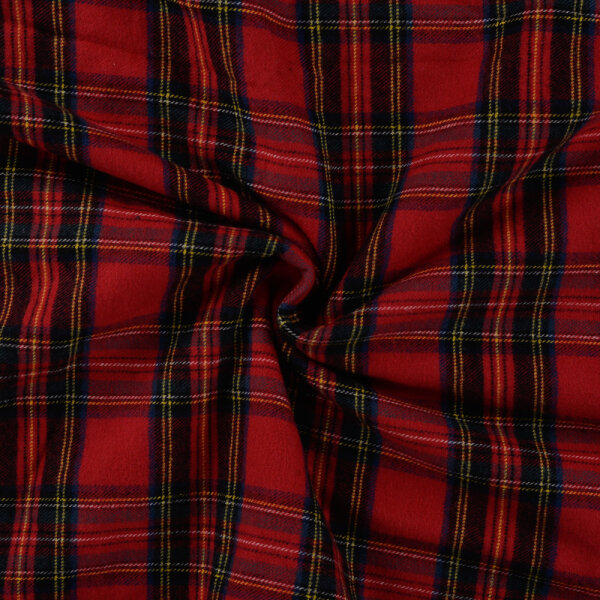 Baumwoll "Brushed Check Finn“, QJUTIE, Tartan rot