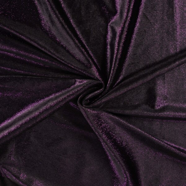 Velours Stretch „Glitzer“, QJUTIE, dunkellila